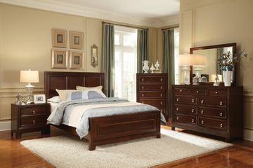 Nortin 5 Piece Bedroom Set in Dark Cherry - 202191X