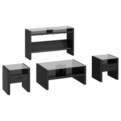 NY Skyline 4 Piece Occasional Table Set in Modern Mocha - Kathy Ireland