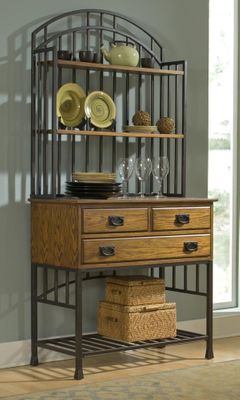 Oak Hill Buffet Server with Baker's Rack in Oak - Home Styles - 5050-615