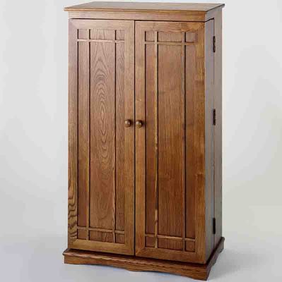 Oak Mission Style DVD Cabinet - Leslie Dame DVD Storage - CD-612D