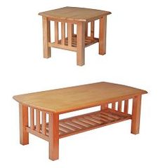 Occasional Table Set in Golden Oak - Stanford Mission - EL-GOAK-TBL-SET