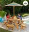 Octagon Table and 4 Stools and Multi Striped Umbrella - KidKraft Furniture - 00042
