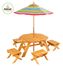 Octagon Table and 4 Stools and Multi Striped Umbrella - KidKraft Furniture - 00042