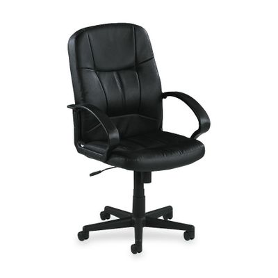 Office Chair Mid Back - Black Leather - LLR60121