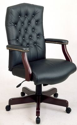 Office Chair - Office Star - TEX232L - Traditional Leather Executive High-Back with Padded Arms