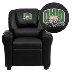 Ohio University Bobcats Embroidered Black Vinyl Kids Recliner - DG-ULT-KID-BK-45018-EMB-GG