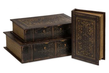 Old World Book Box Collection (Set of 3) - IMAX - 1942-3