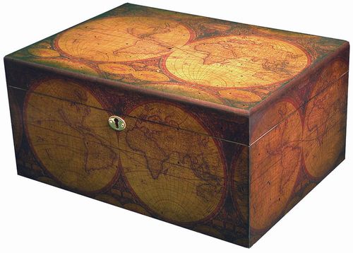 Old World Cigar Humidor - Distressed Finish - HUM-OLD-WORLD