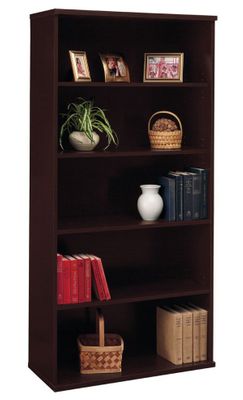Open Double Bookcase - Series C Mocha Cherry Collection - Bush Office Furniture - WC12914
