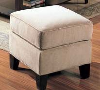 Ottoman in Bella Velvet in Stone Fabric - Coaster