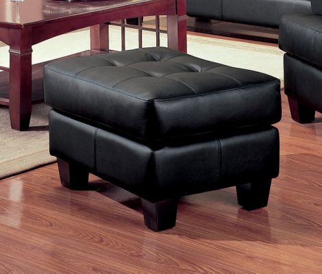 Ottoman in Black Leather - Coaster