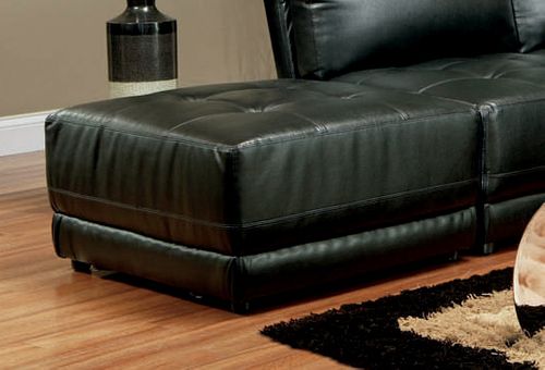 Ottoman in Black Leather - Coaster