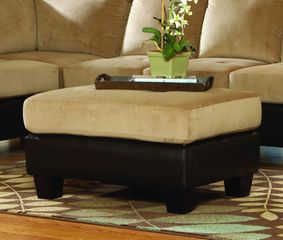 Ottoman in Brown Bella Microfiber / Bi-cast Vinyl - 9838BR-4