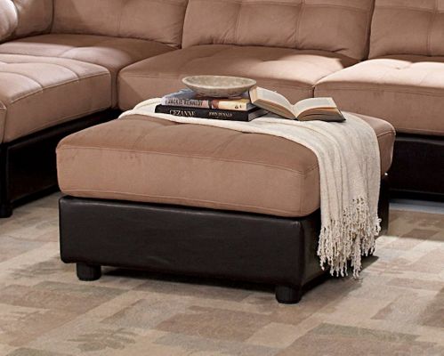 Ottoman in Brown Microfiber - Coaster