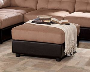 Ottoman in Brown Microfiber - Coaster