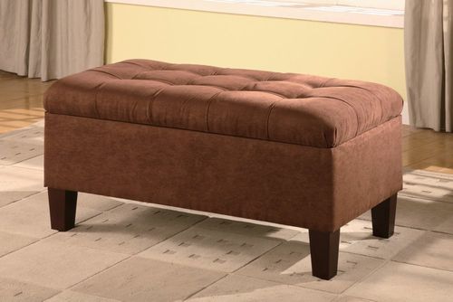 Ottoman in Chocolate Microfiber - Coaster