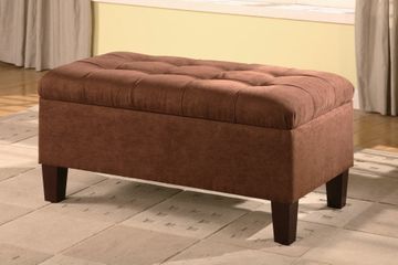 Ottoman in Chocolate Microfiber - Coaster