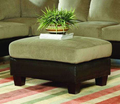 Ottoman in Herbal Bella Microfiber / Bi-cast Vinyl - 9838HB-4