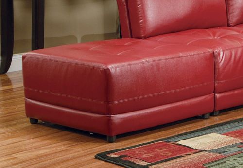 Ottoman in Red Leather - Coaster