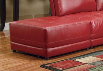 Ottoman in Red Leather - Coaster