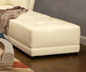 Ottoman in White Leather - Coaster