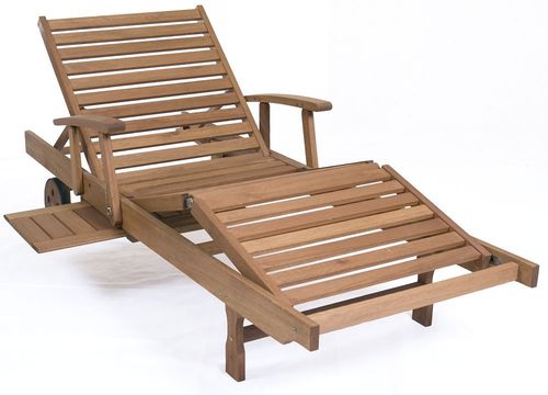 Outdoor Chaise Lounge - Mariscal Lounger - Eucalyptus Wood - Wood Finish - INT-BT-214