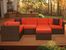 Outdoor Patio Set - Bellagio Sectional 6-Piece Set Orange - PLI-BELL6OR