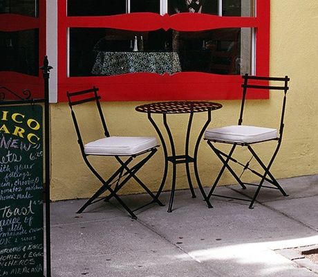 Outdoor Patio Set - Bistro Round Table and Chairs Set - Black - Pangaea Home and Garden Furniture - FM-SET-1