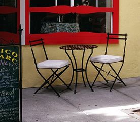 Outdoor Patio Set - Bistro Round Table and Chairs Set - Black - Pangaea Home and Garden Furniture - FM-SET-1