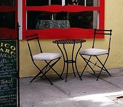 Outdoor Patio Set - Bistro Round Table and Chairs Set - Black - Pangaea Home and Garden Furniture - FM-SET-1