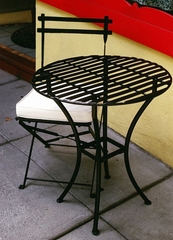 Outdoor Patio Set - Bistro Round Table and Chairs Set - Black - Pangaea Home and Garden Furniture - FM-SET-1