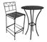 Outdoor Patio Set - Folding Iron Bar Table and Stool Set - Black - Pangaea Home and Garden Furniture - FM-SET-4