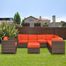 Outdoor Patio Set - Marseille Sectional 8-Piece Set Orange - PLI-MARSEOR