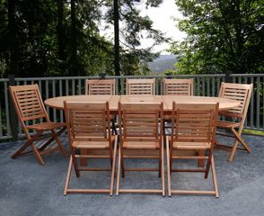 Outdoor Patio Set - Milano Grand Extendable Table 9-Piece Set - BT-GRAND-EXT