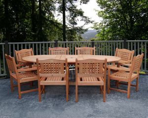 Outdoor Patio Set - Milano Grand Extendable Table 9-Piece Set Porto - BT-GRAND-EXT-PORTO