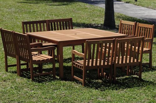 Outdoor Patio Set - Milano Square Table 9-Piece Set Deluxe - BT-SQUARE-DELUXE