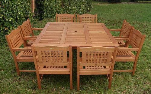 Outdoor Patio Set - Milano Square Table 9-Piece Set Porto - BT-SQUARE-PORTO