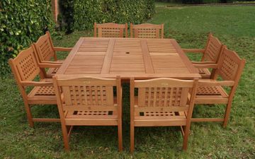Outdoor Patio Set - Milano Square Table 9-Piece Set Porto - BT-SQUARE-PORTO