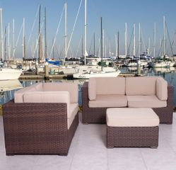 Outdoor Patio Set - Nice Converation 4-Piece Set Deluxe - PLI-NICESET-SBG