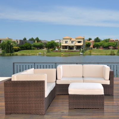 Outdoor Patio Set - Nice Converation 4-Piece Set Off-White - PLI-NICE5OW