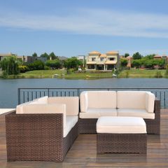 Outdoor Patio Set - Nice Converation 4-Piece Set Off-White - PLI-NICE5OW