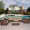 Outdoor Patio Set - Southampton Sectional 9-Piece Set Deluxe - PLI-BELLPRE-SBG
