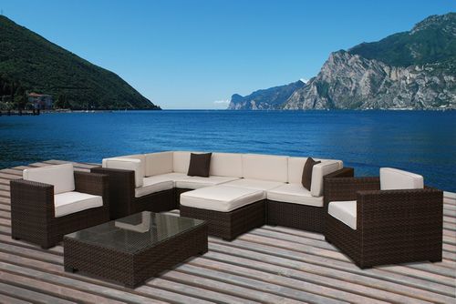 Outdoor Patio Set - Southampton Sectional 9-Piece Set Off-White - PLI-BELLPREOW