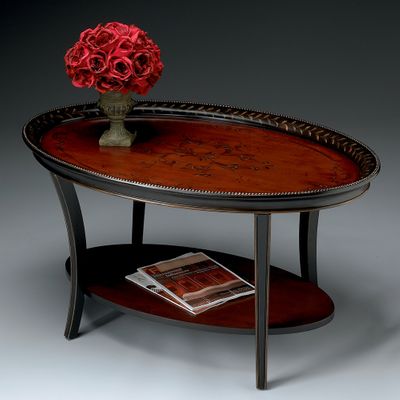 Oval Cocktail Table in Red and Black - Butler Furniture - BT-1591186