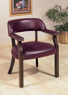 Oxblood Office Guest Chair with Nailhead Trim - 511X