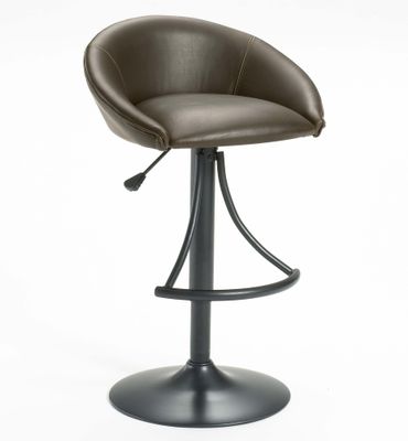 Oxford Adjustable Stool in Black / Brown Vinyl - Hillsdale Furniture - 4274-831