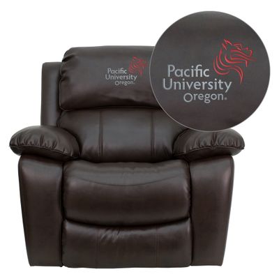 Pacific University Oregon Boxers Rocker Recliner - MEN-DA3439-91-BRN-41059-EMB-GG