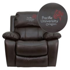 Pacific University Oregon Boxers Rocker Recliner - MEN-DA3439-91-BRN-41059-EMB-GG