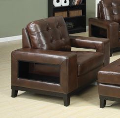 Paige Brown Chair with Cutout Arms - 504433