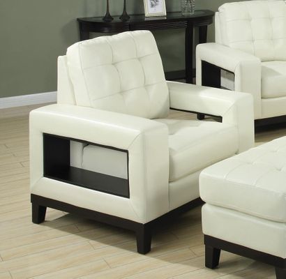 Paige Cream Chair with Cutout Arms - 504423